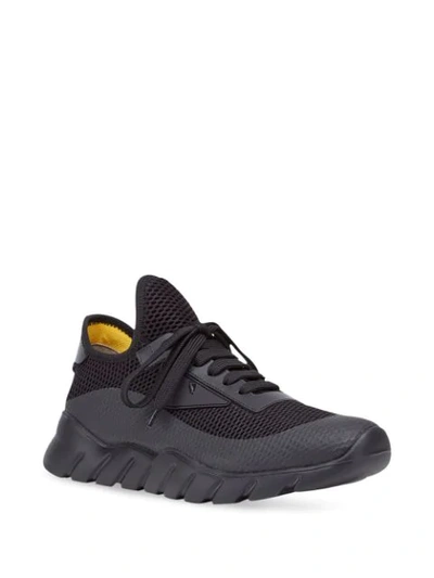 Fendi Black Tech Mesh Running Shoes In Black