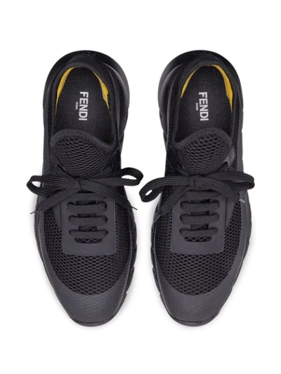 Shop Fendi Mesh Low-top Sneakers In Black