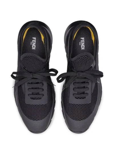 Fendi Black Tech Mesh Running Shoes In Black