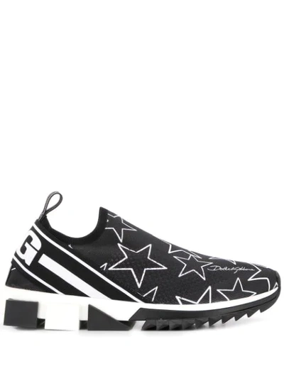Shop Dolce & Gabbana Star Printed Sorrento Sneakers In Black