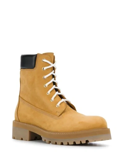 Shop Vetements New Trucker Boots In Brown