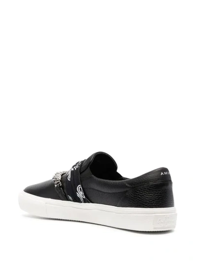 Shop Amiri Bandana Chain Slip-on Sneakers In Black