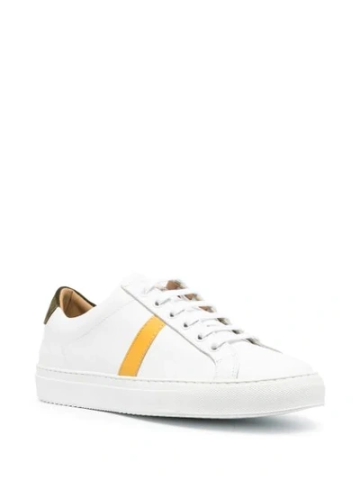 Shop Low Brand Contrasting Band Low-top Sneakers In White