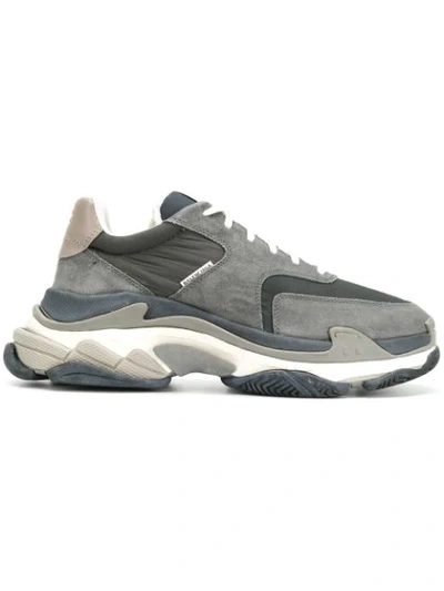 Shop Balenciaga Triple S Sneakers In Grey