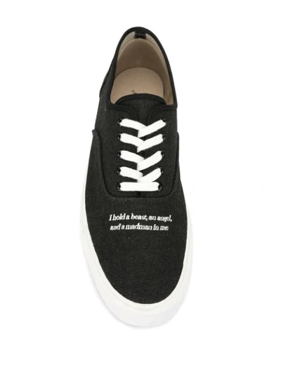Shop Undercover Embroidered Slogan Sneakers In Black