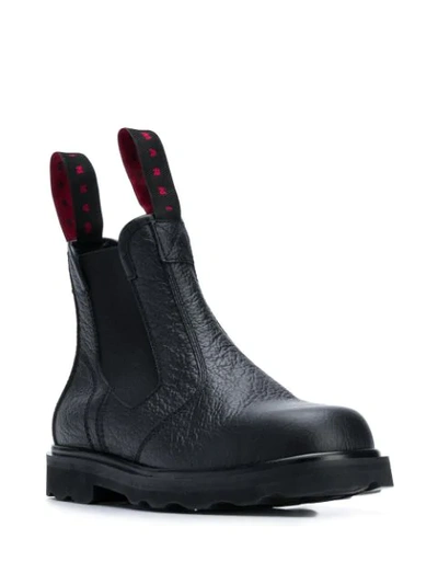 Shop Marni Logo Pull Tab Chelsea Boots In Black