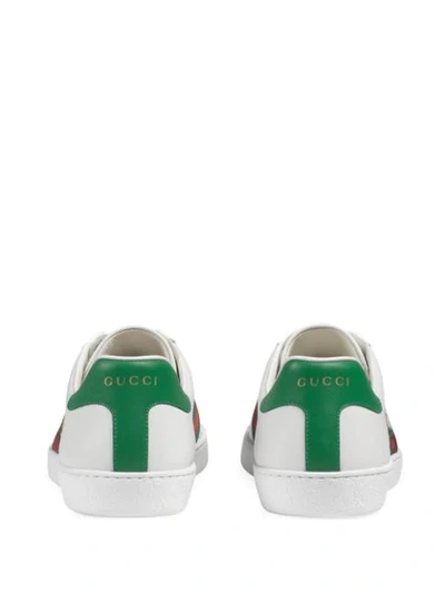 Shop Gucci Ace Embroidered Sneakers In White