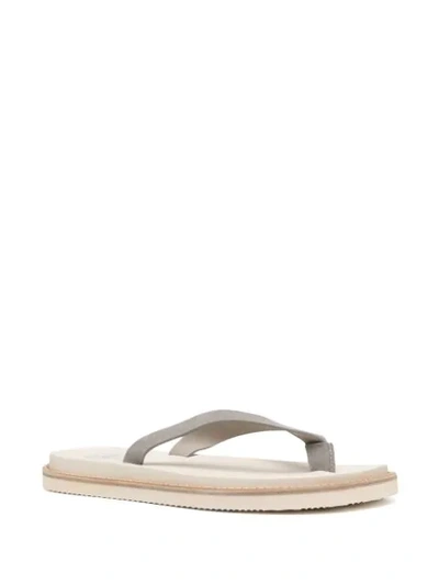 Shop Brunello Cucinelli Suede Flat Sole Flip-flops In Grey