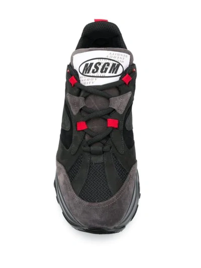 Shop Msgm Lace-up Racing Sneakers In Black