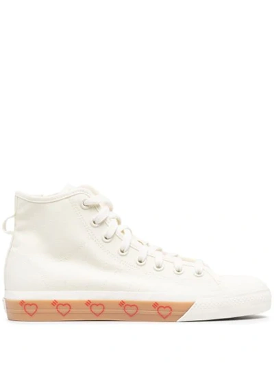 Shop Adidas Originals Human Made Nizza High-top Sneakers In White