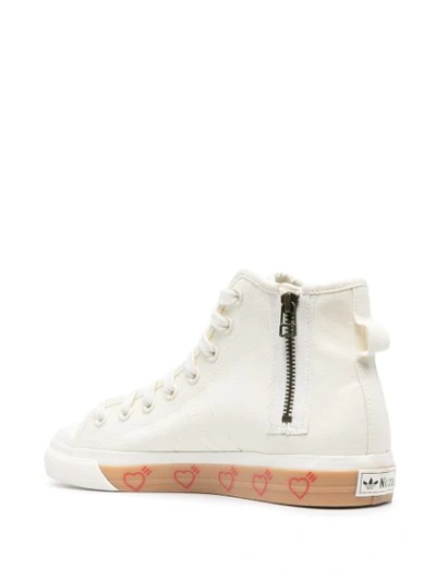 Shop Adidas Originals Human Made Nizza High-top Sneakers In White