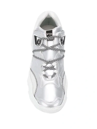 Shop N°21 Metallic Billy Sneakers In White