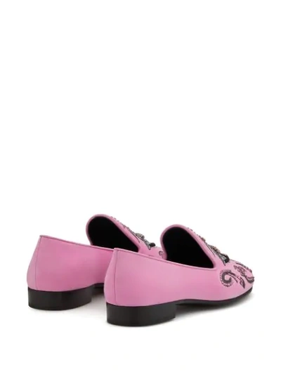 Shop Giuseppe Zanotti Patterned Loafers In Pink
