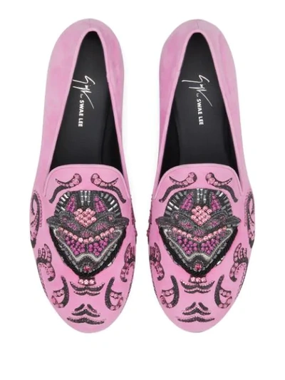 Shop Giuseppe Zanotti Patterned Loafers In Pink
