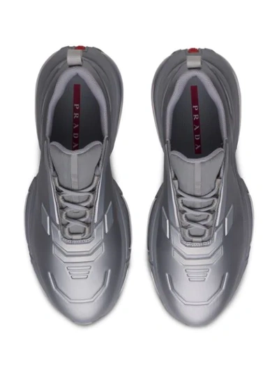 Prada Collision Technical Fabric Sneakers In Steel Gray | ModeSens
