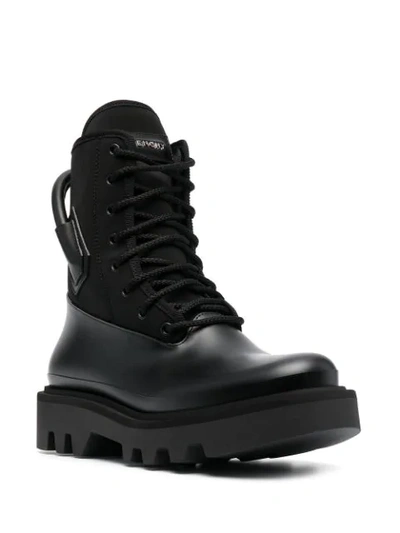 Shop Givenchy Rear Handle Combat Boots In Black