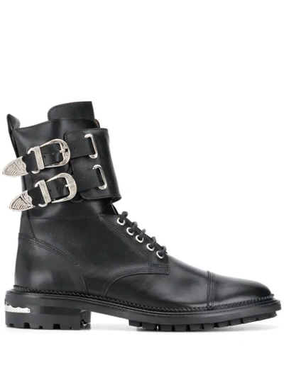Shop Toga Virilis Double-buckle Strap Ankle Boots In Black