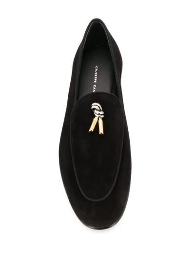 Shop Giuseppe Zanotti Embellished Loafers In Black