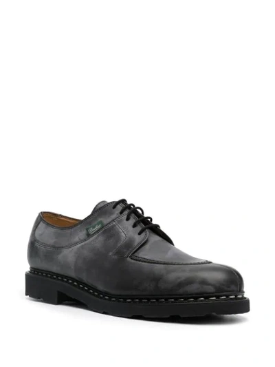 Paraboot Distressed Leather Lace-up Shoes In Black