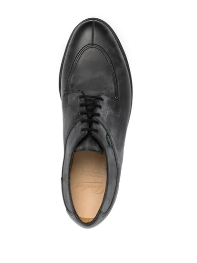 Paraboot Distressed Leather Lace-up Shoes In Black