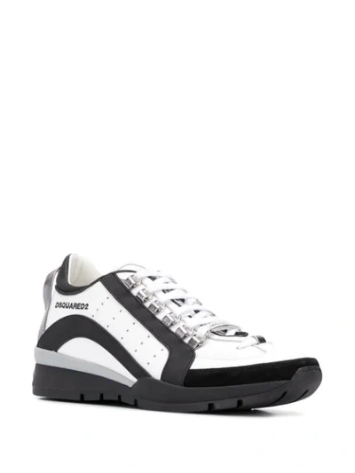 Dsquared2 White Black And Leather Sneakers | ModeSens
