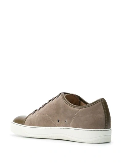 Shop Lanvin Suede Lace-up Trainers In Brown