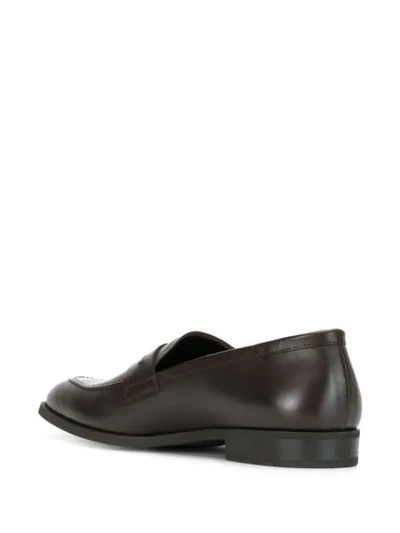Shop Emporio Armani Classic Formal Loafers In Brown
