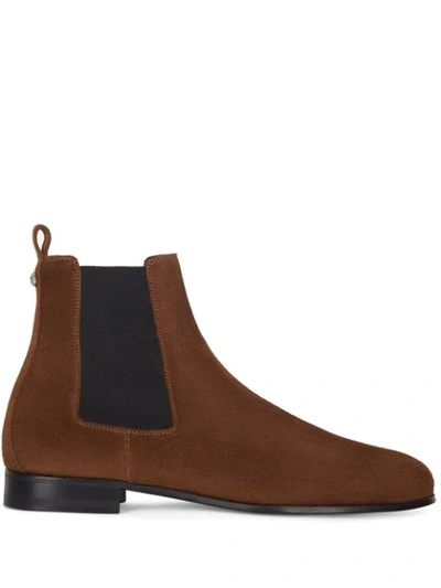Shop Giuseppe Zanotti Suede Chelsea Ankle Boots In Brown