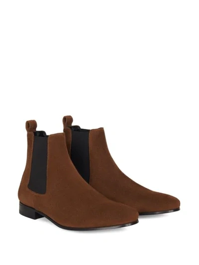 Shop Giuseppe Zanotti Suede Chelsea Ankle Boots In Brown