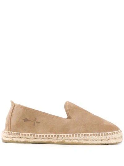 Shop Manebi Embossed Suede Espadrilles In Neutrals