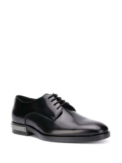 Shop Balmain Plaqued Heel Derby Shoes In Black