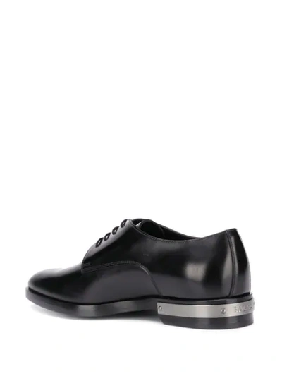 Shop Balmain Plaqued Heel Derby Shoes In Black