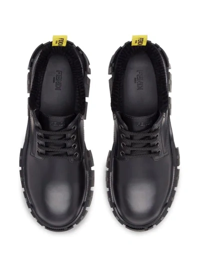 Shop Fendi Platform Lace-up Shoes In Black