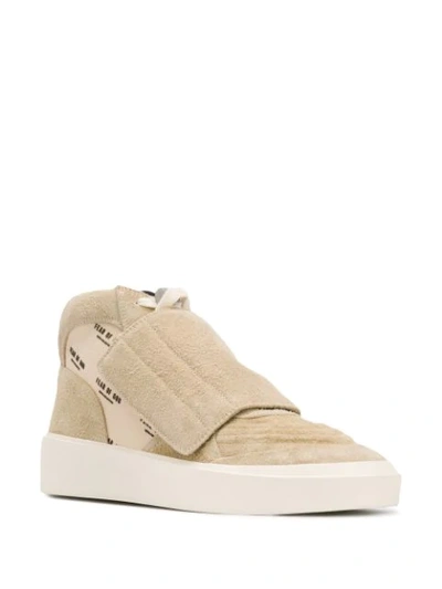 Shop Fear Of God Logo-print High-top Sneakers In Neutrals