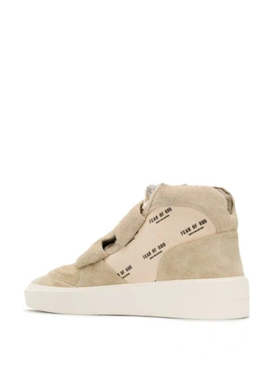Shop Fear Of God Logo-print High-top Sneakers In Neutrals