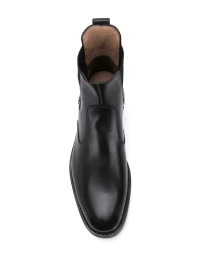 Shop Ferragamo Leather Chelsea Boots In Black