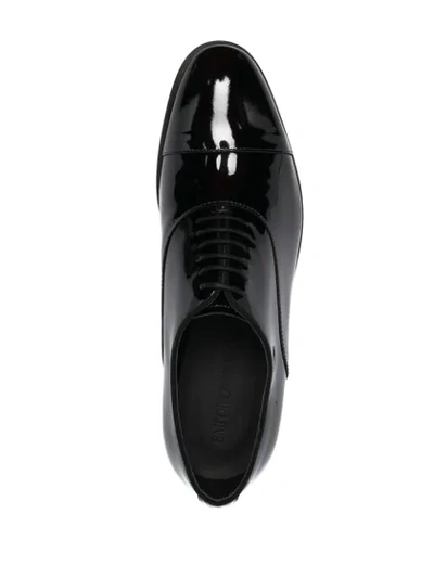 Shop Emporio Armani High-shine Lace-up Shoes In Black