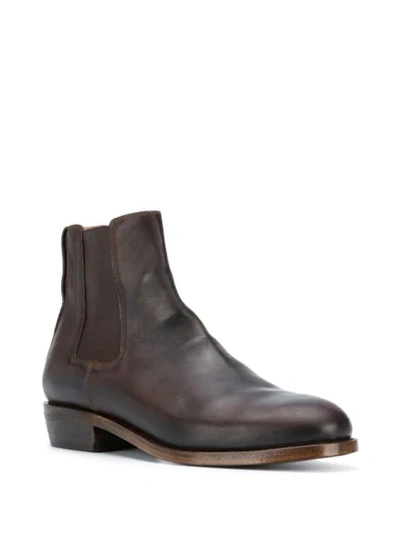 Shop Ajmone Leather Chelsea Boots In Brown