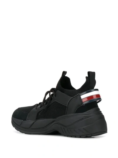 Tommy Hilfiger Logo Tape Low Top Sneakers In Black