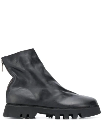 Shop Guidi Rear-zip Ankle Boots In Black