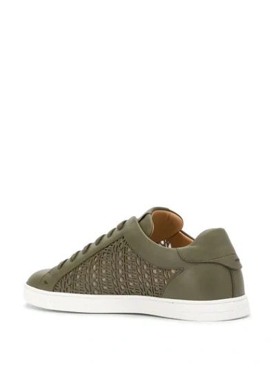 Shop Fendi Laser-cut Micro Logo Sneakers In Green