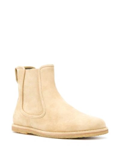 Shop Loewe Suede Ankle Boots In Neutrals