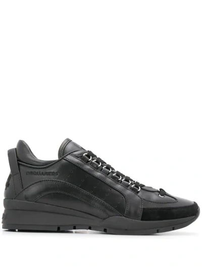 Shop Dsquared2 Perforated-detail Low Top Trainers In Black