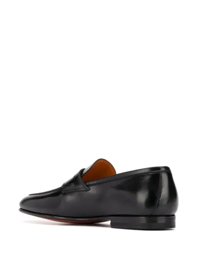 Shop Santoni Carlos Low Heel Loafers In Black