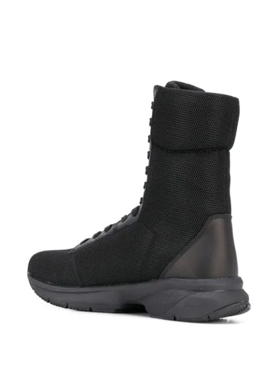 Shop Yohji Yamamoto Mesh Panel Boots In Black