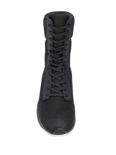 Shop Yohji Yamamoto Mesh Panel Boots In Black