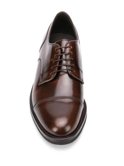Shop Brunello Cucinelli Polished Derby Shoes In Brown