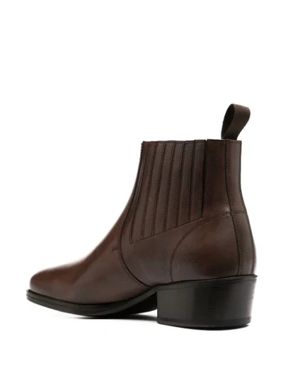 Shop Lemaire Pointed Toe Ankle Boots In Brown