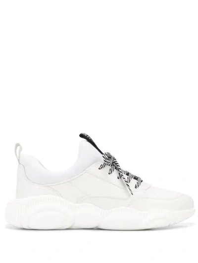 Shop Moschino Teddy Low-top Sneakers In White