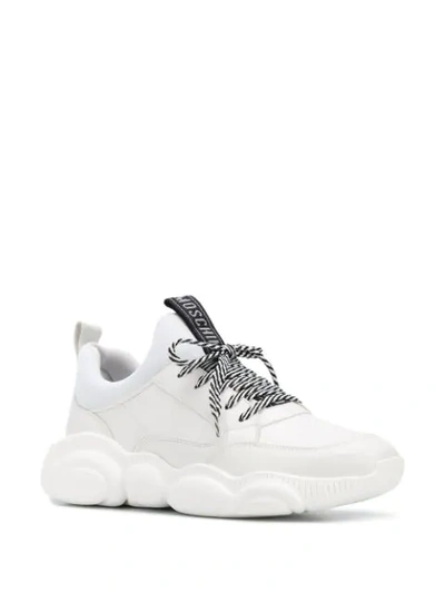 Shop Moschino Teddy Low-top Sneakers In White